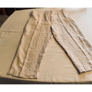 100% Linen light beige capris from Chicos XL/Size 3